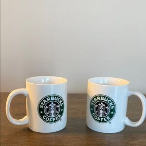 2006 Starbucks White Coffee Mug Set